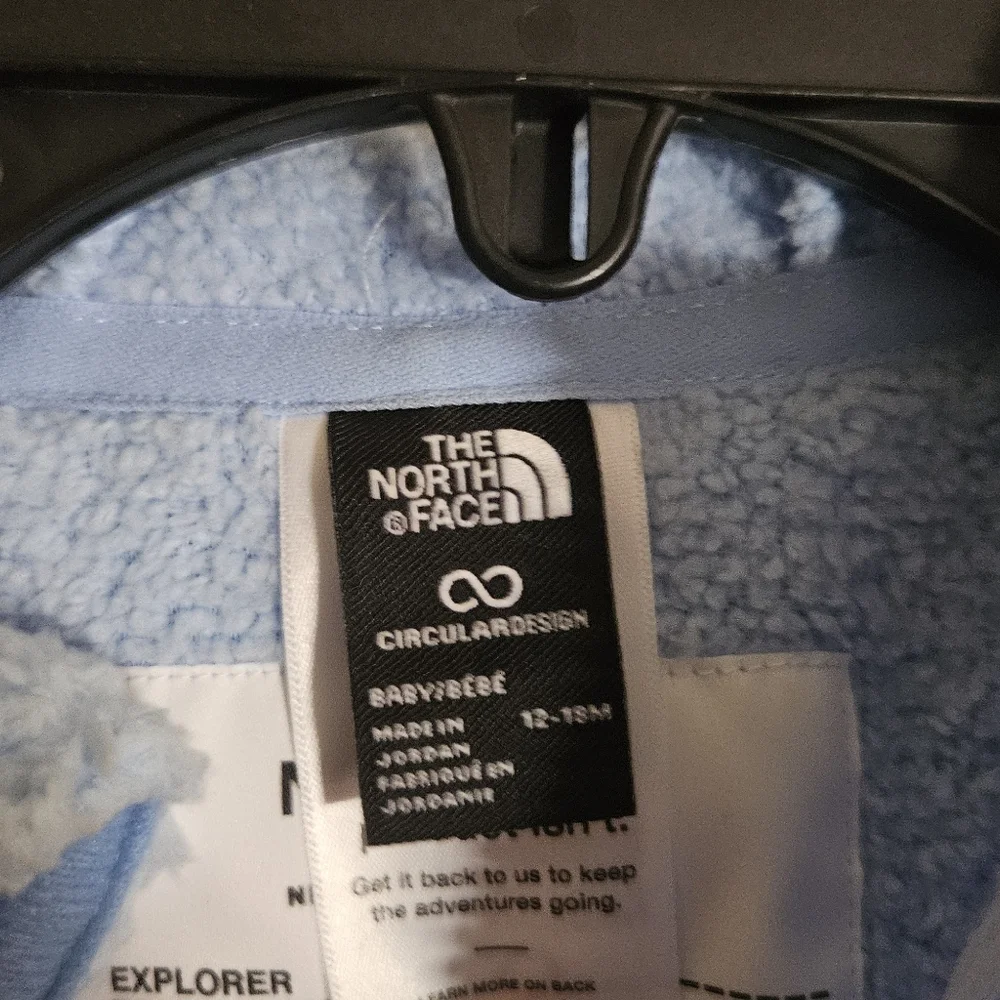 The North Face Campshire Fleece One-Piece: CORNFLOWER BLUE: NWT: 12-18 MTH